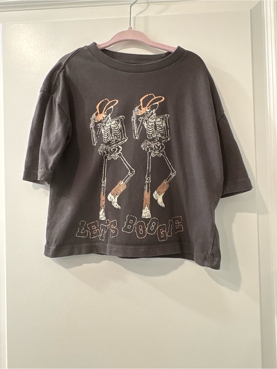 Tiny Whales Other - Kids Black 'Let's Boogie' Graphic Tee with Orange Accents